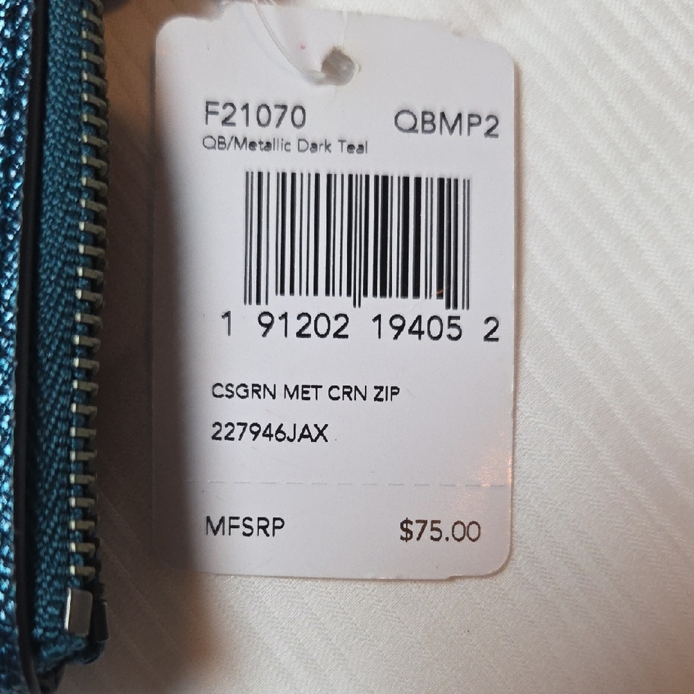 Coach Metallic Blue Wristlet - Picture 4 of 5